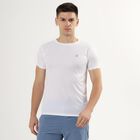 Men's Snow White Crew Neck Slim Fit Drifit T-Shirt, सफ़ेद, small