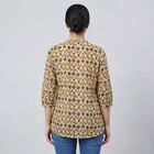 Women's Yellow Round Neck Solid Straight Kurti, Yellow, small