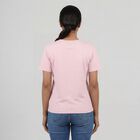 Women's Light Pink Cotton Round Neck Casual T-Shirt, Light Pink, small