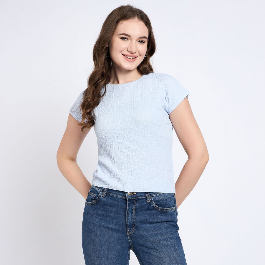 Ladies'  Crop  Top, Light Blue, large image number null