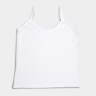 Girls Cotton Solid Vest, White, small image number null