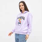Women's Soft Lavender Hooded Neck Casual Sweatshirt, लाइलेक, small image number null