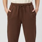 Women Brown Jogger Fit Solid Track Pants, Brown, small