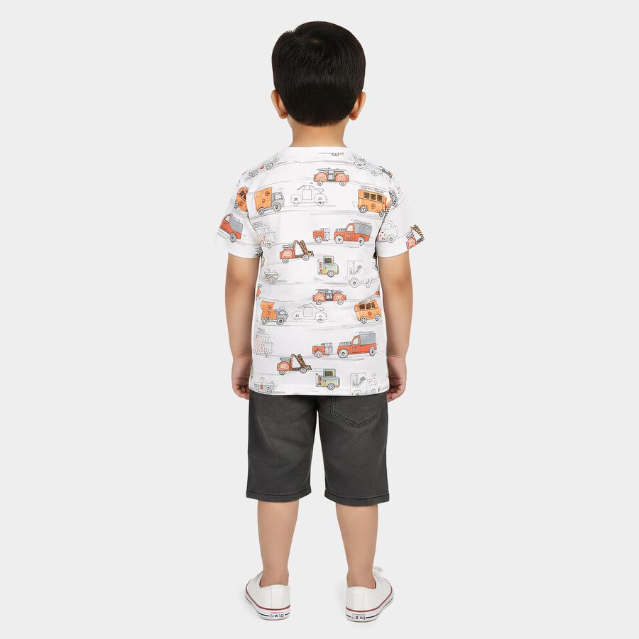 Boys' Woven Baba Suit, White, large