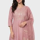 Women's Pink Embroidered Ethnic Set, Light Pink, small