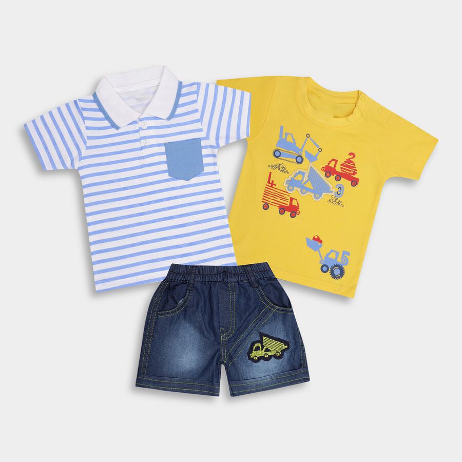 Infant Boys' 100% Cotton Baba Suit , Yellow, large image number null