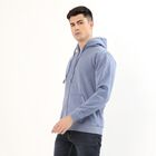 Men's Muted Light Blue Hooded Neck Casual Sweatshirt, हल्का नीला, small image number null