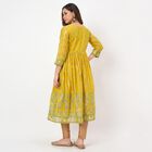 Women's Green Round Neck Floral Printed Kurta, हल्का हरा, small