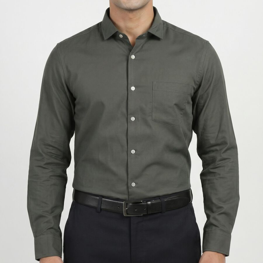 Men's Formal Shirt, Dark Green, large
