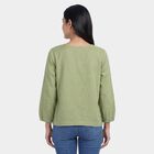 Women's Green Cotton Notch Neck Floral Printed Kurti, Light Green, small