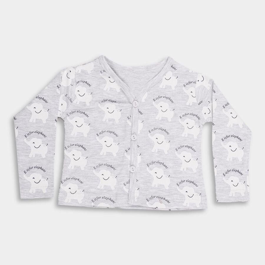 Infants' Light Grey V-Neck Casual T-Shirt, Melange Light Grey, large image number null