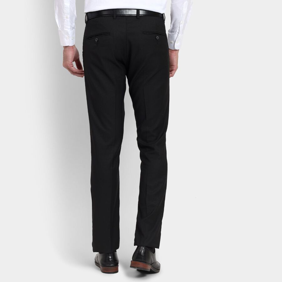 Men's Slim Fit Formal Trousers, Black, large image number null
