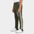 Boys Olive Green Straight Fit Graphic Print Pyjama, ओलिव, small