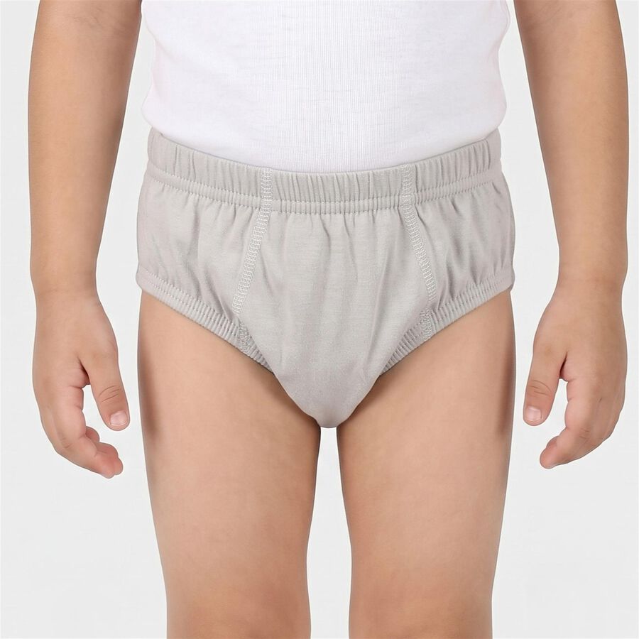 Boys Grey Regular Fit Printed Briefs, Light Grey, large