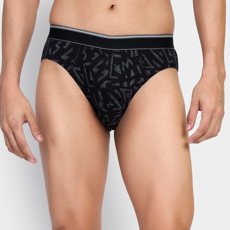 Men's 100% Cotton Briefs , Black, large