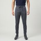 Men's Grey Tapered Fit Side-Striped Track Pants, Dark Grey, small