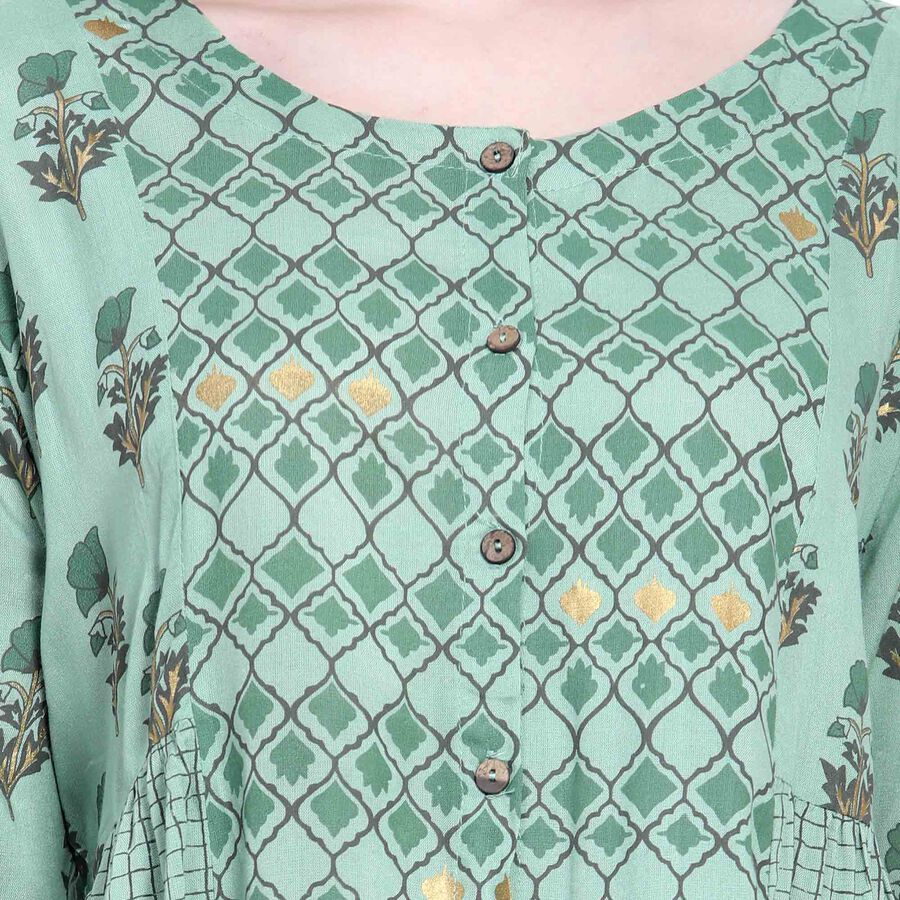 Printed Kurta, Light Green, large image number null