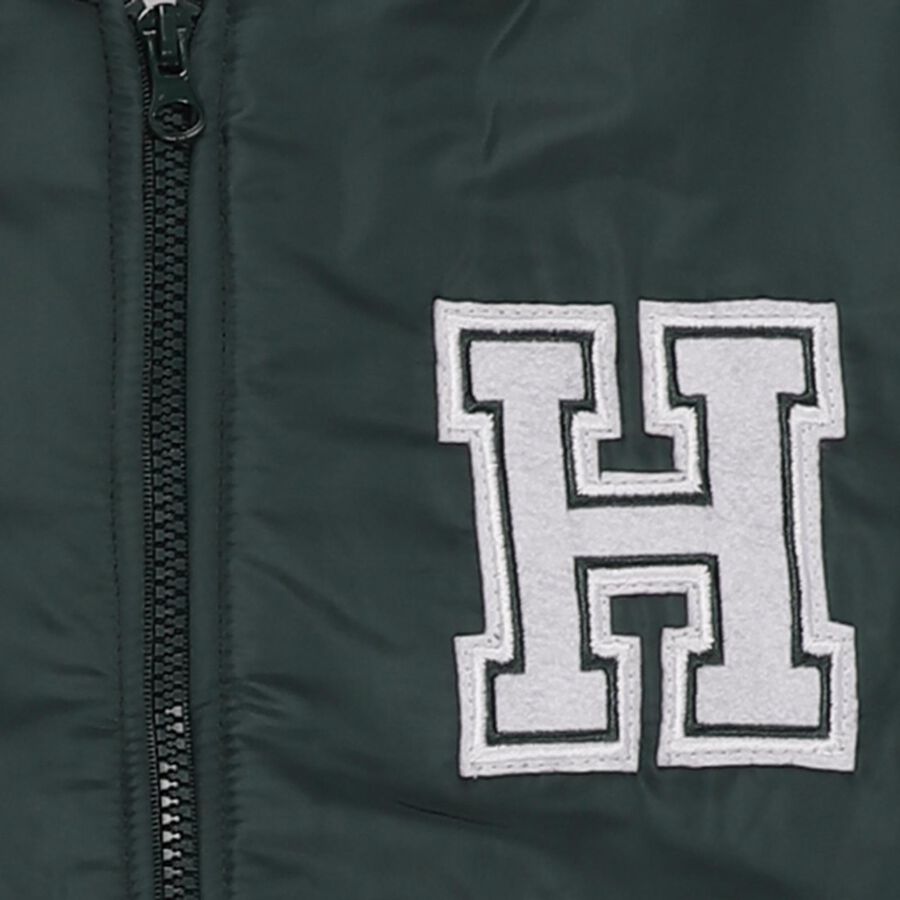Boys Dark Green Varsity Jacket, Dark Green, large image number null