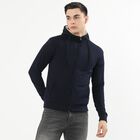 Men's Deep Midnight Navy Hooded Casual Sweatshirt, Navy Blue, small image number null