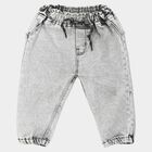 Infants Grey Jogger Fit Washed Jeans, हल्का ग्रे, small