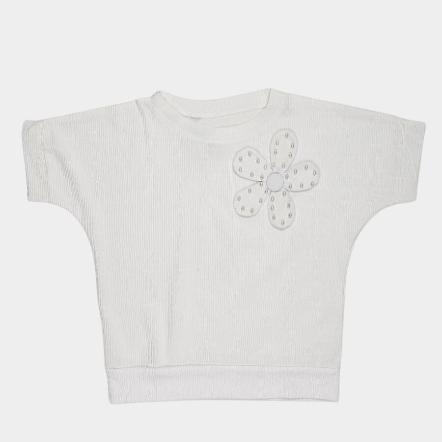 Girls' T-Shirt, सफ़ेद, large