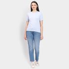 Ladies' Round Neck T-Shirt, हल्का नीला, small