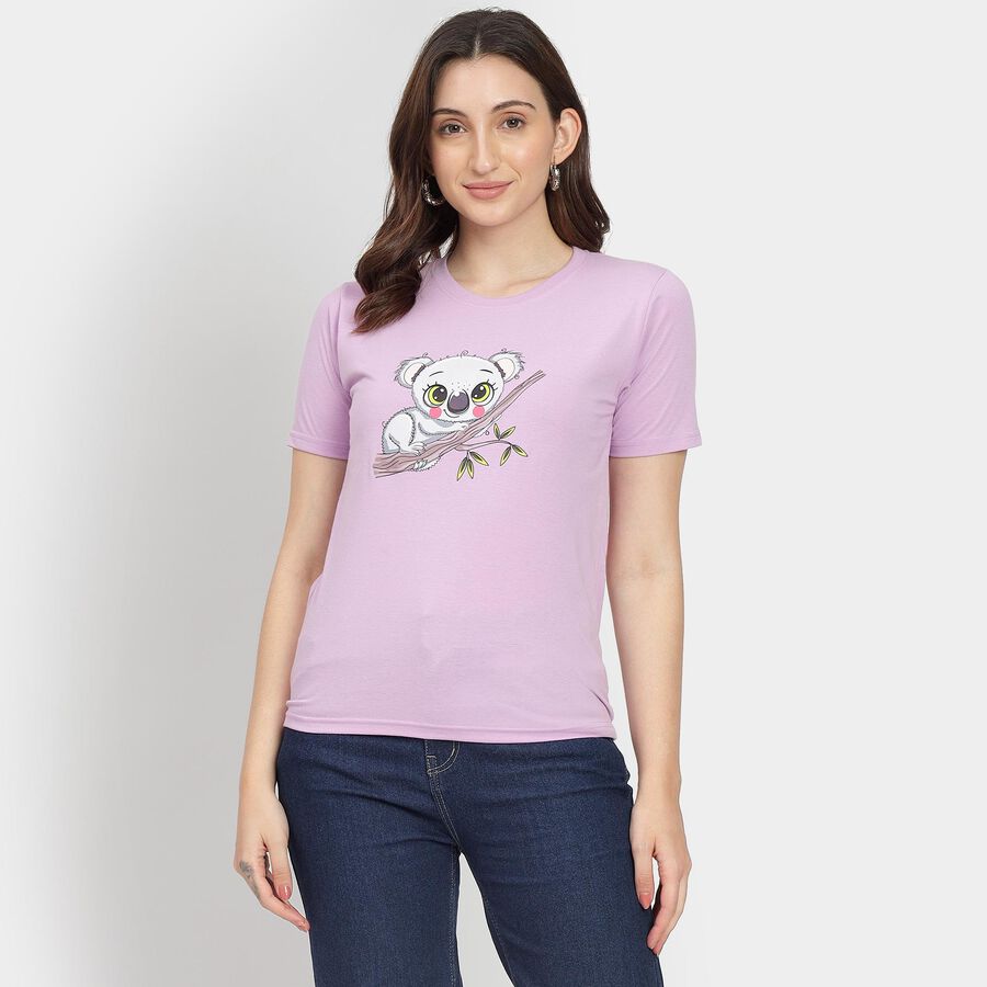 Ladies' Round Neck T-Shirt, लाइलेक, large image number null