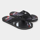 Men's Black Printed Flip-Flop Slippers, Black, small