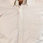 Men's Light Beige Cotton Button-Down Casual Shirt, Beige, small image number null