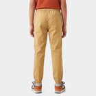 Boys' Beige Regular Fit Drawstring Jogger Trousers, Khaki, small
