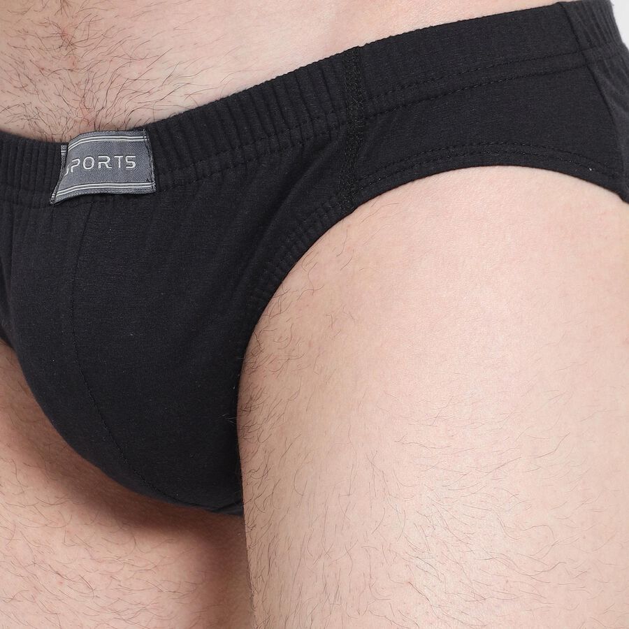 Men's 100% Cotton Briefs , काला, large