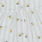 Infants' White and Light Green Lemon Print Ruffle Sleeve Cotton Frock, Light Green, small
