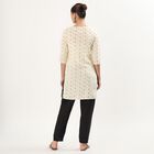Women's Eggshell White Round Neck Printed Kurta, ऑफ व्हाइट, small image number null