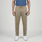 Men's Beige Regular Fit Side-Striped Track Pants, Beige, small