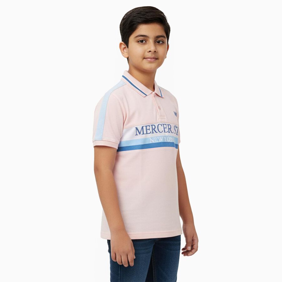 Boys' Half Sleeves T-Shirt, Light Pink, large image number null
