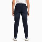 Boys' Dark Indigo Jogger Fit Elastic Waist Jeans, मध्यम नीला, small image number null