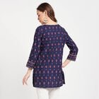 3/4Th Sleeves Straight Kurti, नेवी ब्लू, small image number null