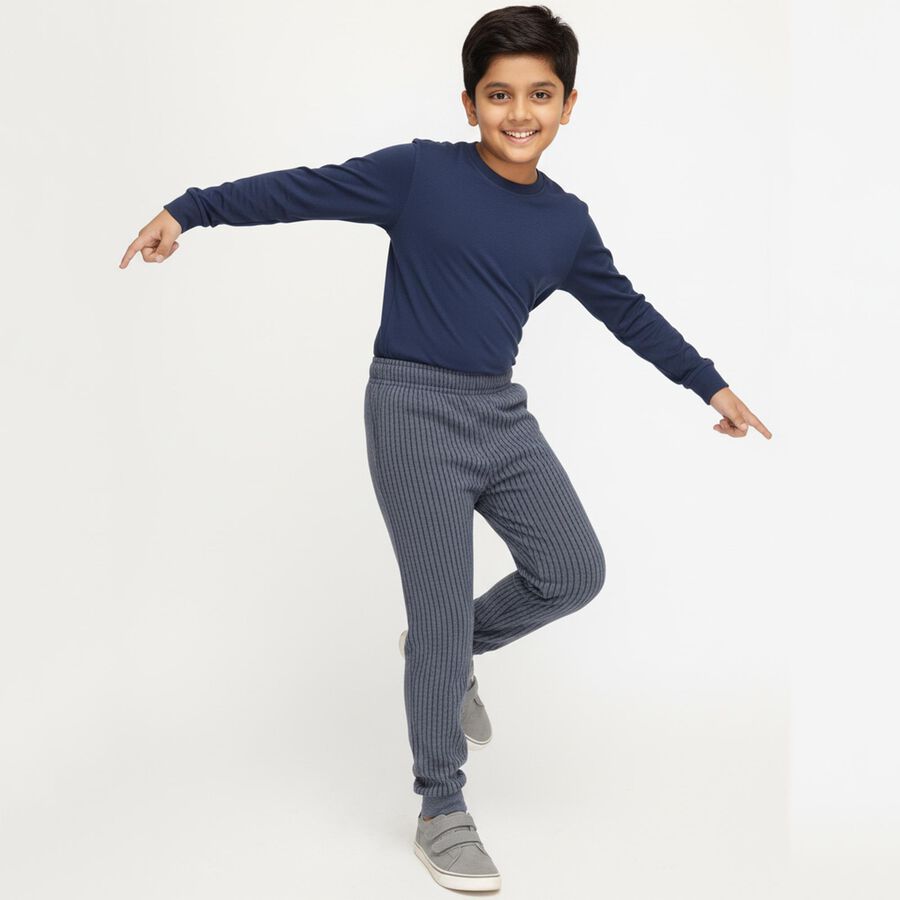 Boys' Thermal Lower, Melange Blue, large image number null