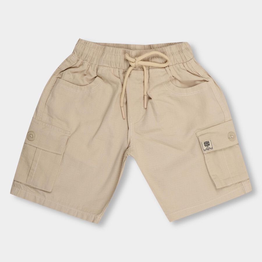Boys' 100% Cotton Bermudas, Beige, large image number null