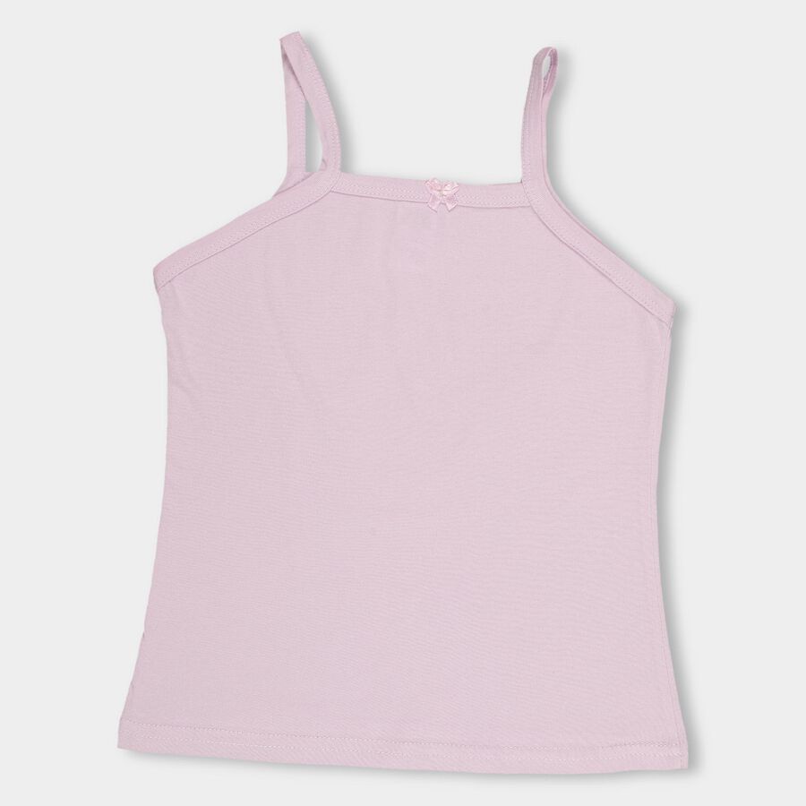 Girls' Pastel Pink Cotton Square Neck Casual Vest, Lilac, large image number null