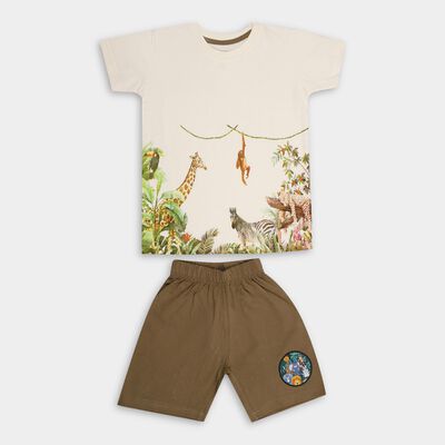 Boys' 100% Cotton Knit Baba Suit 
