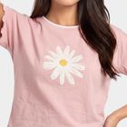 Women's Pink Cotton Round Neck Regular T-Shirt, Light Pink, small