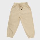 Boys Light Beige Cotton Jogger Trousers, Beige, small