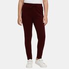 Girls' Wine Slim Fit Solid Elasticated Waist Legging, वाइन, small