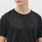 Men's Jet Black Round Neck Casual T-Shirt, Black, small