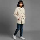 Girls' Beige Double-Breasted Jacket, ऑफ व्हाइट, small image number null