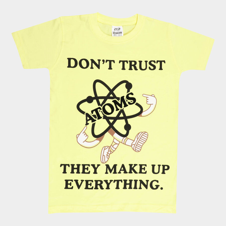 Boys Cotton T-Shirt, पीला, large image number null