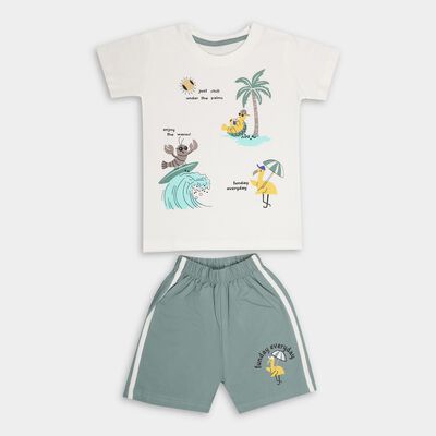 Boys' 100% Cotton Knit Baba Suit 