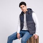 Men's Navy Blue Hooded Puffer Jacket, Navy Blue, small