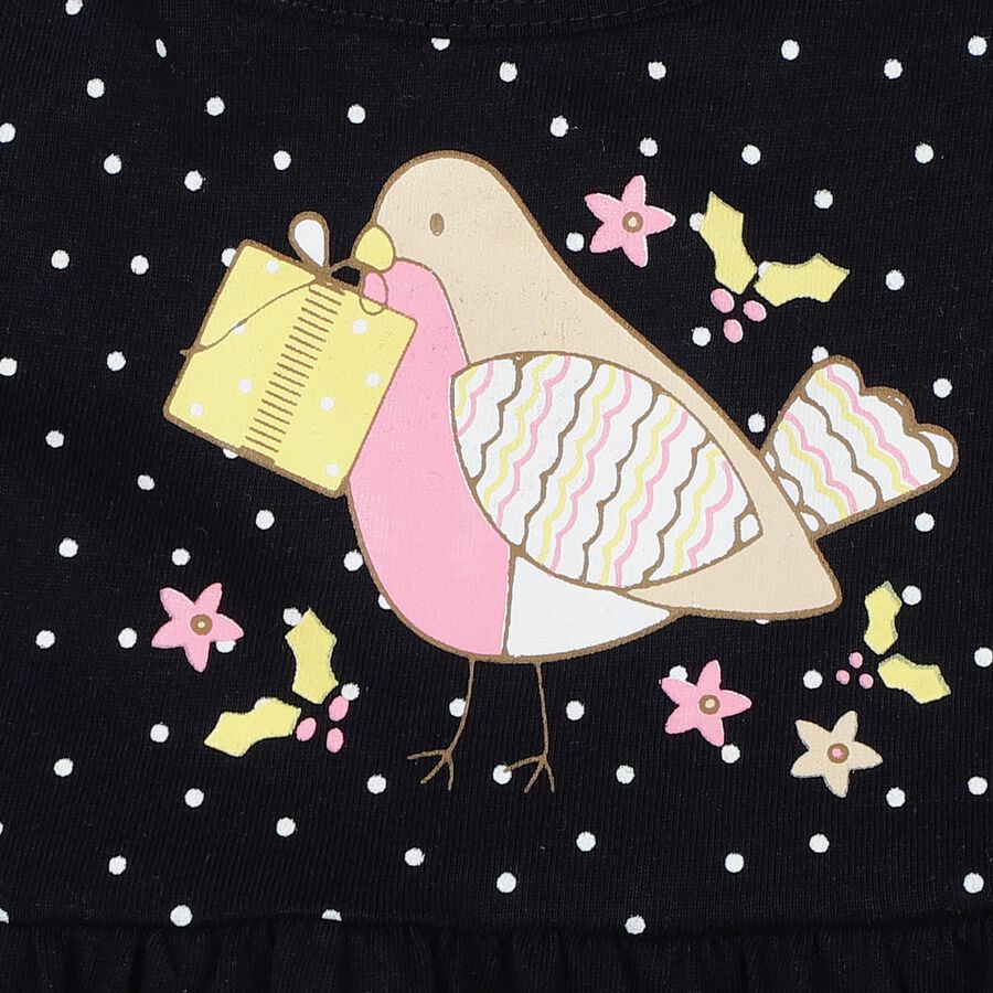 Infants' Navy Cotton Casual Frock, Navy Blue, large